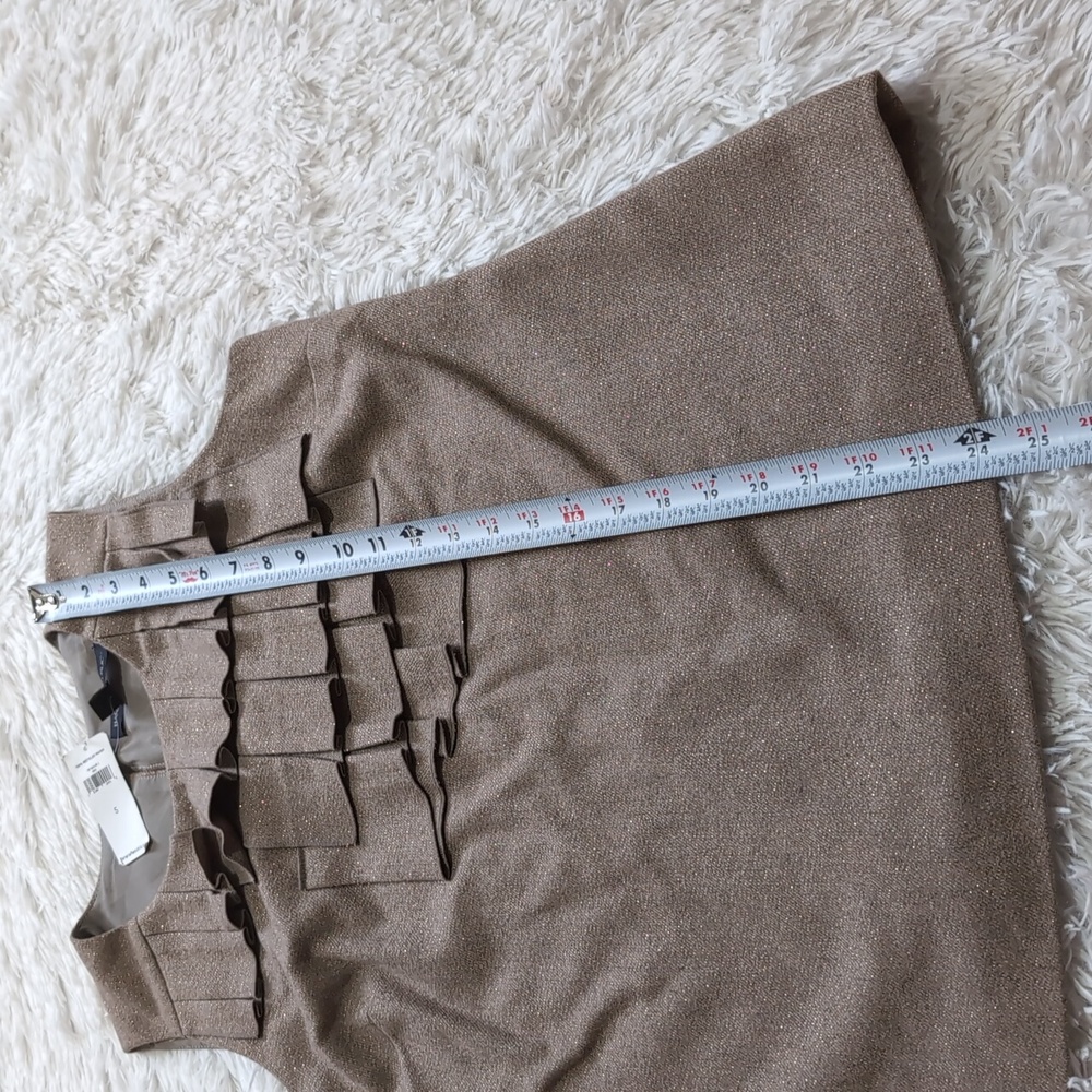 NWT Banana Republic Metallic Gold & Tan Wool Blend Pleated Top Size Small - Picture 11 of 11